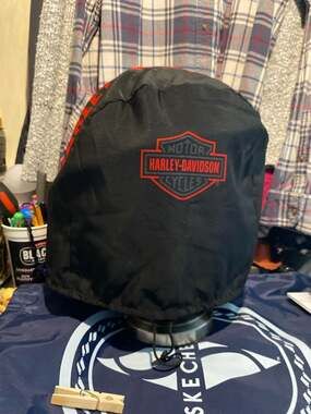 Harley-Davidson Motorcycle Helmet Dust Cover Drawstring Storage Bag Black and Re